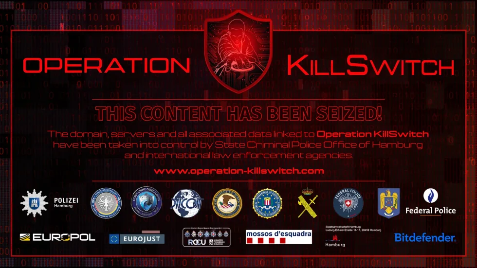Killswitch seizure notice replaced KillSec's leak site home page.